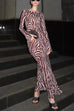 Karleedress Boat Neck Bell Sleeves Animal Print Maxi Dress