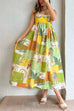 Karleedress Bow Knot Back Dinosaur Printed Cami Maxi Holiday Dress