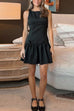 Karleedress Sleeveless Ruffle Girdling Mini Bow Dress