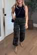 Karleedress Camo Drawstring Waist Pocketed Cargo Pants