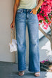 Karleedress Classic Distressed Straight Leg Denim pants