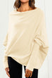 Karleedress Solid Batwing Sleeves Slouchy Knit Sweater