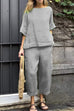 Karleedress Half Sleeves Casual Pullover Top Wide Leg Pants Set