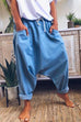 Karleedress Solid Drawstring Waist Hippie Harem Pants