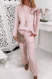 Karleedress Side Bow Knot Neck Pullover Tie Waist Pants Lounge Set