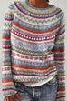 Karleedress Crewneck Vibrant Rainbow Chunky Knit Sweater(in 4 Patterns)