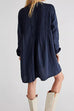 Karleedress Long Sleeves Button Up Mini Shirt Dress