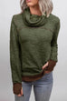 Karleedress Casual Cowl Neck Color Block Sweatshirt with Thumb Hole