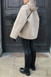 Karleedress Button Down Pocketed Faux Fur Fleece Coat