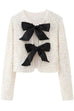 Karleedress Long Sleeves Bow Knot Glitter Sequin Top