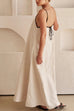 Karleedress Adjustable Strap Backless Cotton Linen Maxi Dress