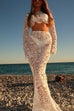 Karleedress Crochet Lace Cover-up Crop Top and Maxi Skirt Vacation Set