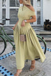 Karleedress Elegant Asymmetric Shoulder Pleated Swing Maxi Dress