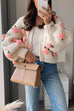 Karleedress Button Down Flower Applique Sweater Cardigan