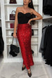 Karleedress Christmas Party High Waist Sequin Bodycon Maxi Skirt