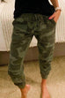 Karleedress Drawstring Waist Pockets Camo Jogger