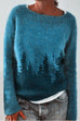 Karleedress Crewneck Tree Pattern Knit Pullover Sweater(in 2 Colors)