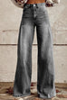 Karleedress Distressed Wide Leg Casual Denim Pants