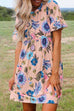 Karleedress Crewneck Short Sleeve Floral Printed Flowy Dress