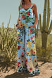 Karleedress Floral Print Wide Leg Loose Overalls