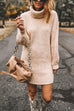 Karleedress Turtleneck Long Sleeves Ribbed Knit Sweater Dress(in 7 Colors!)