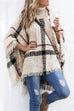 Karleedress Soft Tassel Lattice Cloak Poncho Sweater