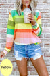 Karleedress Long Sleeve Candy Striped Pullover Top