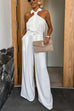 Karleedress Collared Sleeveless Wide Leg Pocketed Jumpsuit