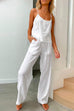 Karleedress Cotton Linen Cami Top Wide Leg Pants Loungewear Set