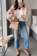 Karleedress Button Down Flower Applique Sweater Cardigan