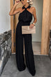 Karleedress Collared Sleeveless Wide Leg Pocketed Jumpsuit