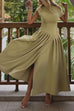 Karleedress Elegant Asymmetric Shoulder Pleated Swing Maxi Dress