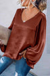 Karleedress Taina V Neck Lantern Sleeve Top