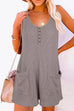 Karleedress Scoop Neck Pockets Solid Tank Romper