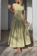 Karleedress Elegant Asymmetric Shoulder Pleated Swing Maxi Dress