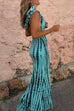 Karleedress Cowl Neck Backless Tie Dye Hoodied Maxi Dress