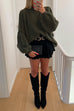 Karleedress Drop Shoulder Plain Casual Pullover Sweater