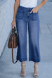 Karleedress Patch Pocket Straight Wide Leg Cropped Jeans