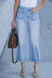 Karleedress Patch Pocket Straight Wide Leg Cropped Jeans