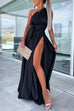 Karleedress One Dress Three Ways Tie Waist High Slit Maxi Party Dress