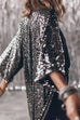 Karleedress 3/4 Sleeves Open Front Sequin Shinny Midi Cardigan