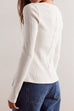 Karleedress Button Down Long Sleeves Ribbed Knit Top