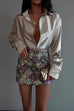 Karleedress Chic Long Sleeves Button Down Satin Bouse Shirt