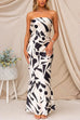 Karleedress Geometric Printed Tube Top Maxi Party Dress