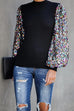 Karleedress Creneck Sequin Lantern Sleeve Knitting Blouses