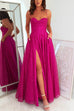 Karleedress Lace Up Backless High Slit Corset Glitter Maxi Gown Dress