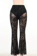 Karleedress Elastic Waist Bell Bottomed Mesh Lace Pants