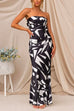 Karleedress Geometric Printed Tube Top Maxi Party Dress