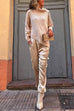 Karleedress Casual Pocketed Cargo Satin Jogger Pants