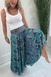 Karleedress Elastic Waist Wide Leg Palazzo Printed Casual Pants